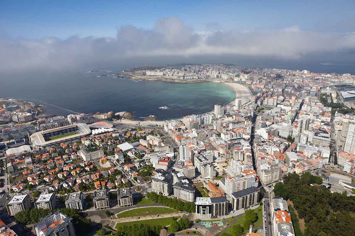 Bird-view of A Coruña